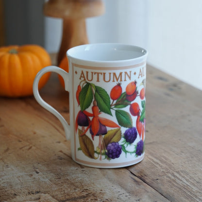 Mug "Fall" d'automne en porcelaine anglaise fleuri John Sinclair Sheffield & Bakewell