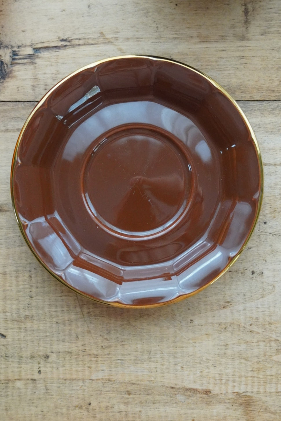 Grande tasse "Comélie" bistrot en céramique marron et dorée Prima Cup Collection