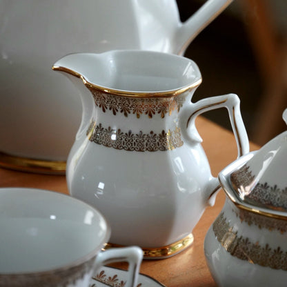 Service à thé ou à café "Lina" en porcelaine dorée allemande Winterling Marktleuthen Bavaria