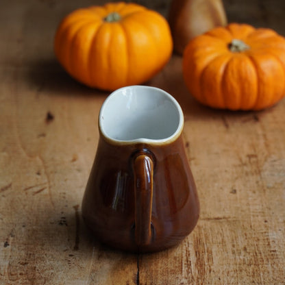 Pot à lait "Solphin" en céramique marron caramel style bistrot
