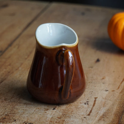 Pot à lait "Solphin" en céramique marron caramel style bistrot