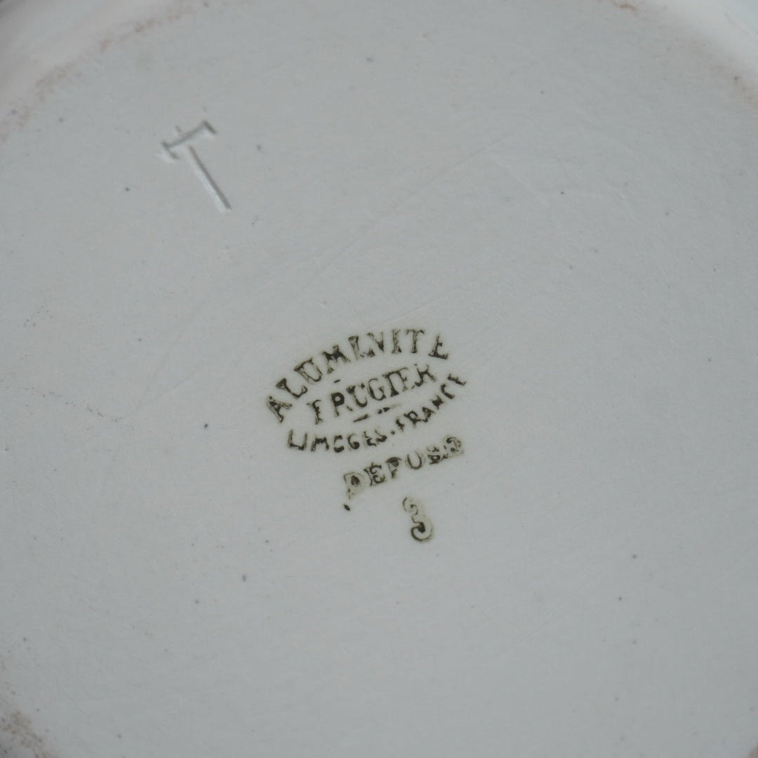 Petit théière "Thalie" en porcelaine de Limoges blanche et argenté Aluminite Frugier