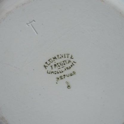 Petit théière "Thalie" en porcelaine de Limoges blanche et argenté Aluminite Frugier