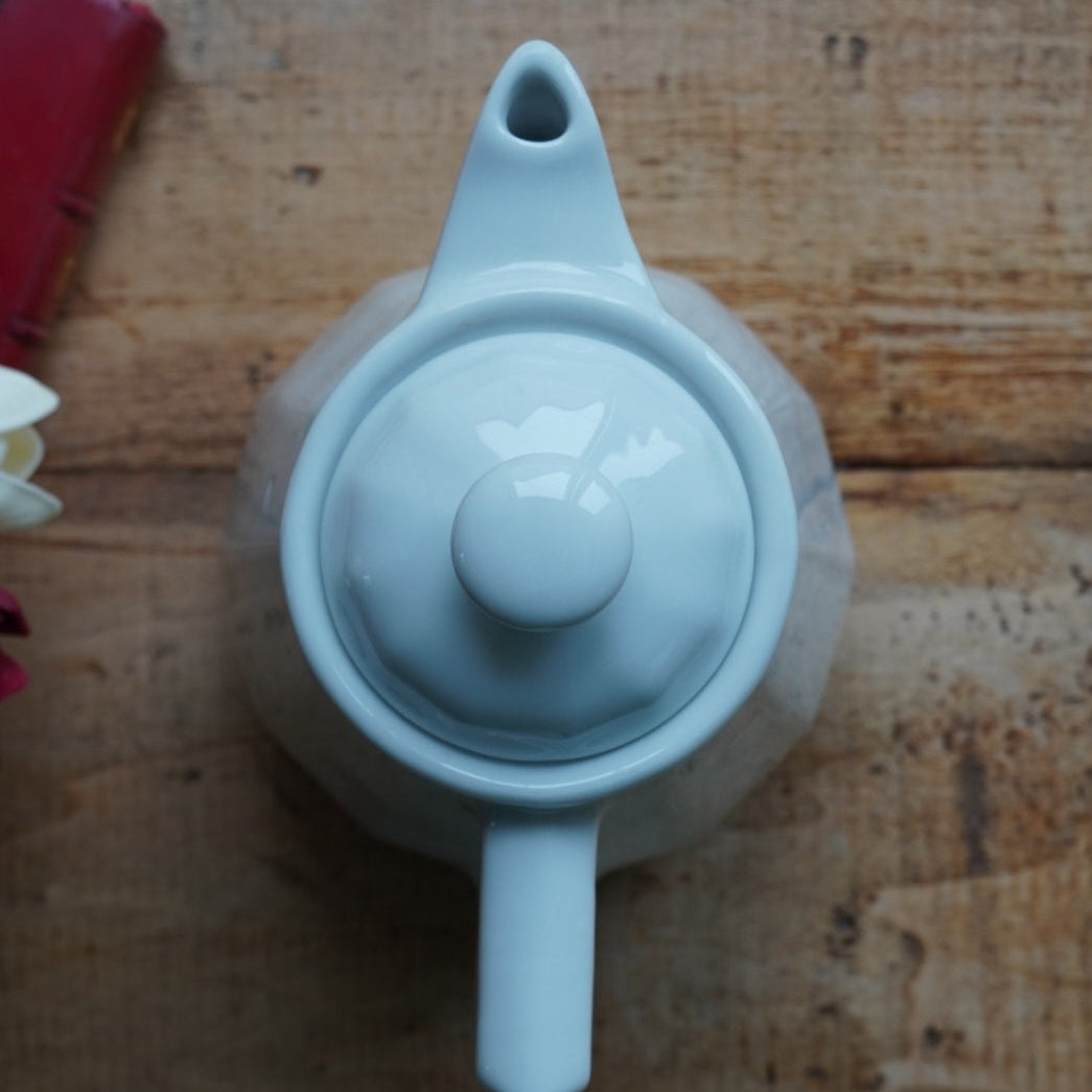 Théière / cafetière "Florine" bistrot en céramique blanche Apilco Yves Deshoulières modèle Flora