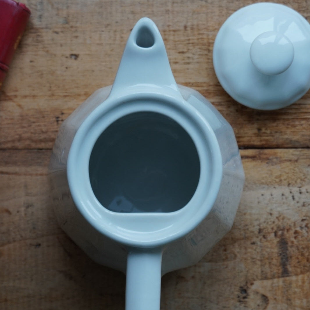 Théière / cafetière "Florine" bistrot en céramique blanche Apilco Yves Deshoulières modèle Flora