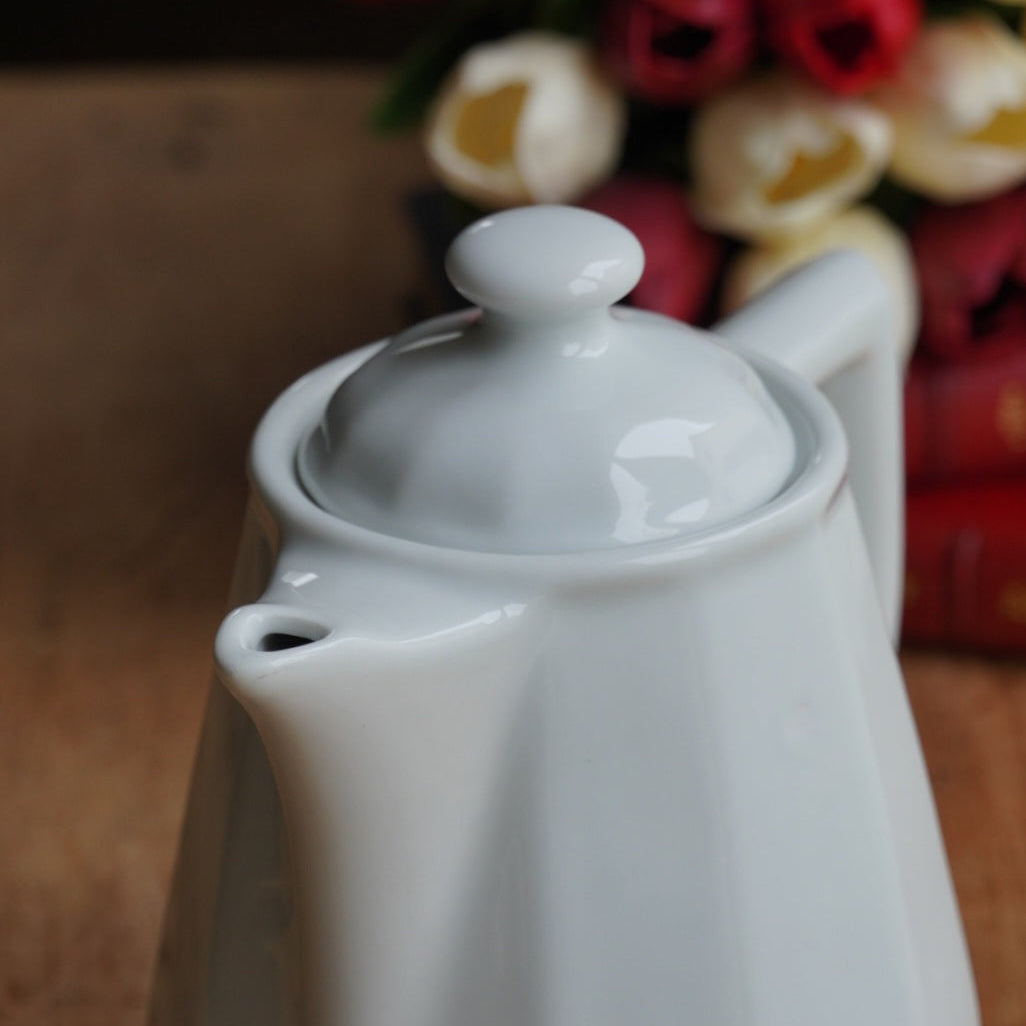 Théière / cafetière "Florine" bistrot en céramique blanche Apilco Yves Deshoulières modèle Flora