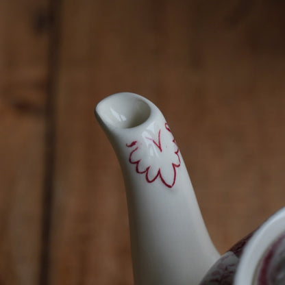 Petite théière "Aloisia" en faïence fine allemande Villeroy & Boch au décor de paysages rougeâtres modèle Burgenland