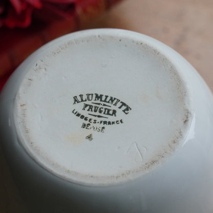 Grande théière "Thalie" en porcelaine de Limoges blanche et argentée Aluminite Frugier