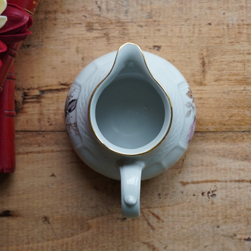 Pot à lait "Pietro" en porcelaine italienne fleurie et dorée Royal Tognana