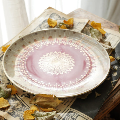 Tasse "Nicolina" en porcelaine allemande sur pied rose et dorée et son assiette à gâteau Bareuther Waldassen Bavaria