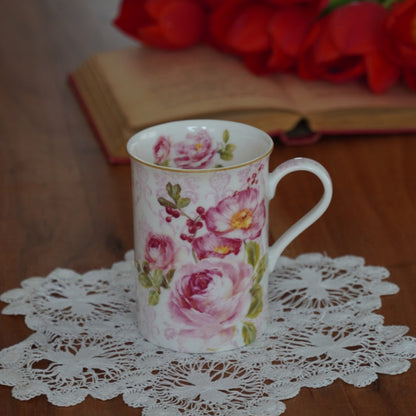Mug "Paola" en porcelaine italienne fleurie Easy Life modèle Floral Damask