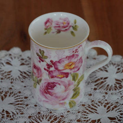 Mug "Paola" en porcelaine italienne fleurie Easy Life modèle Floral Damask
