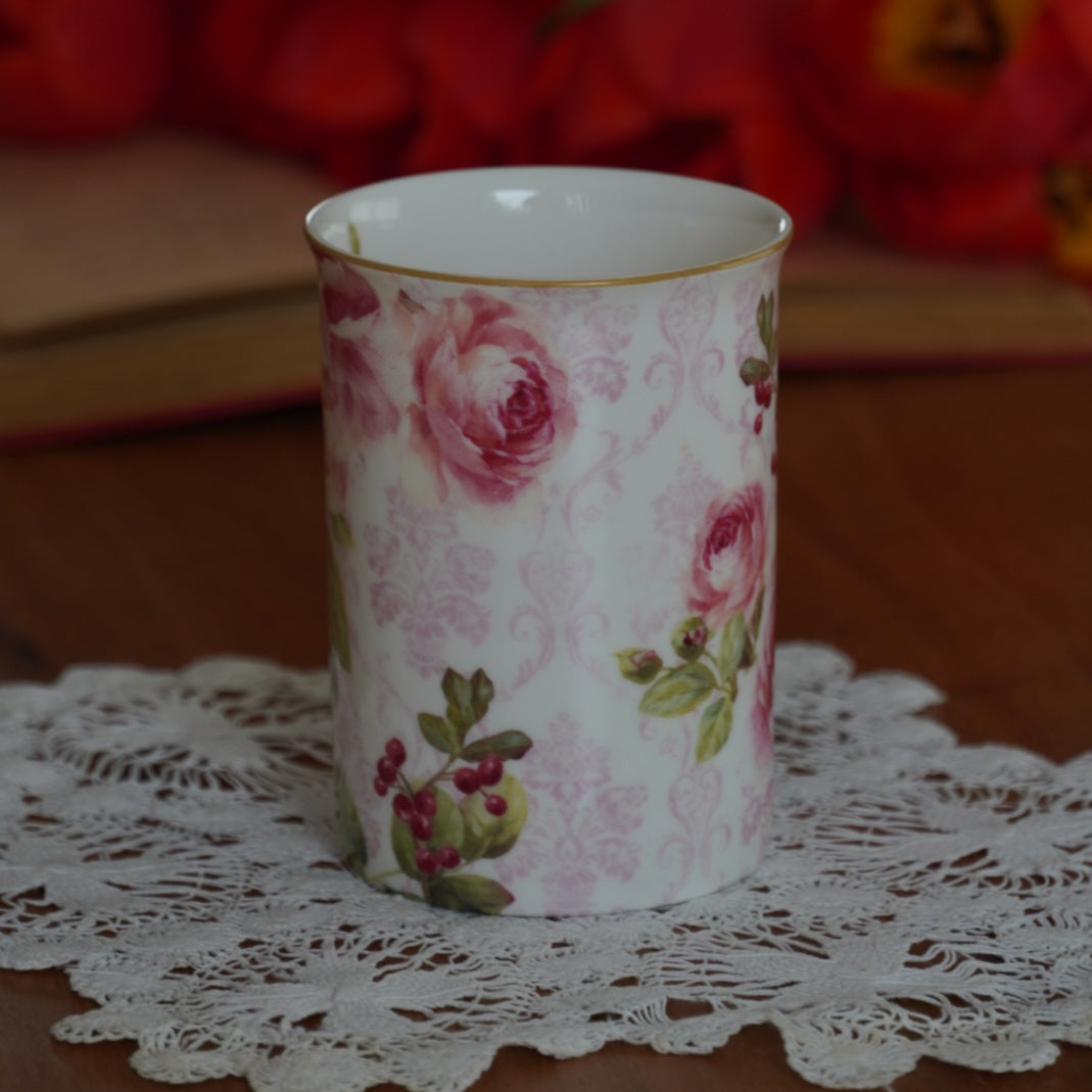Mug "Paola" en porcelaine italienne fleurie Easy Life modèle Floral Damask