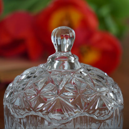 Sucrier "Véran" en verre sculpté