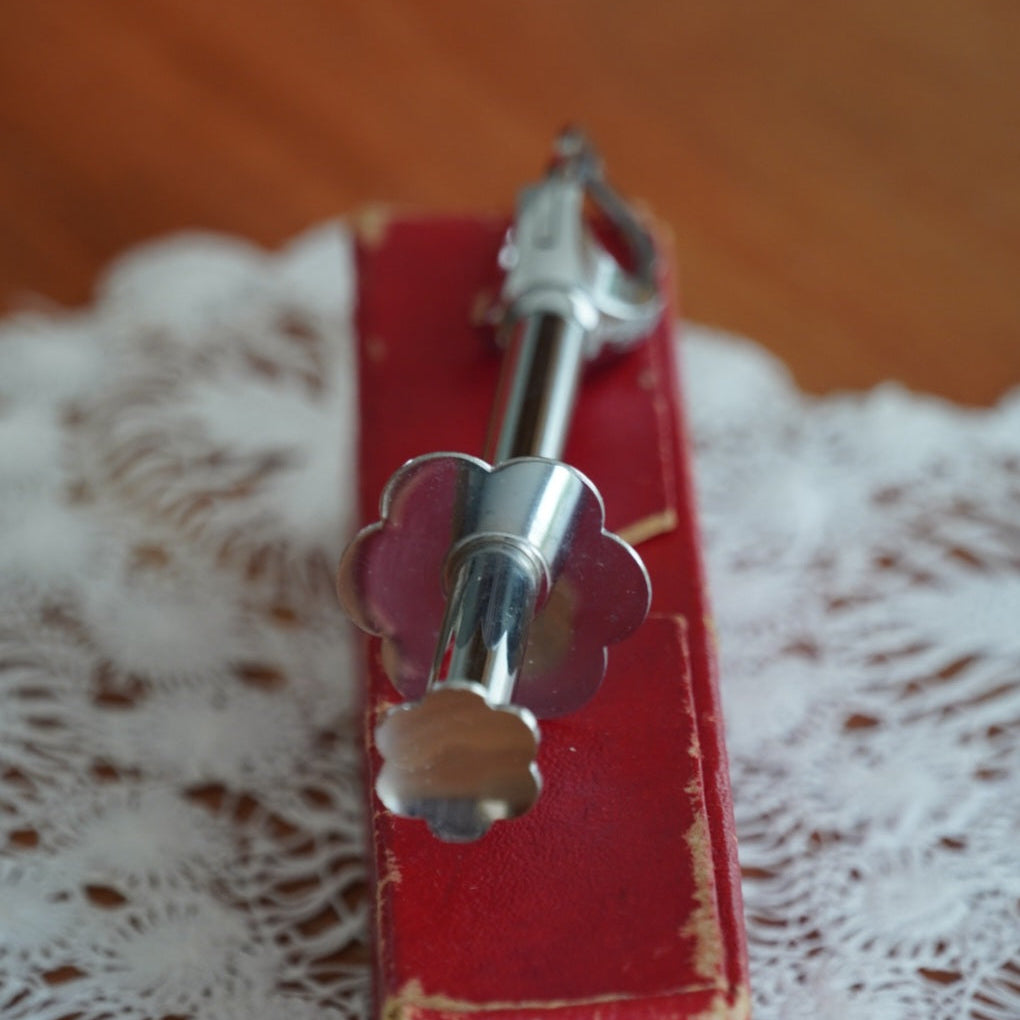 Pince à sucre "Hélasine" 3 griffes en métal argenté avec sa boîte d'origine Le Crabe