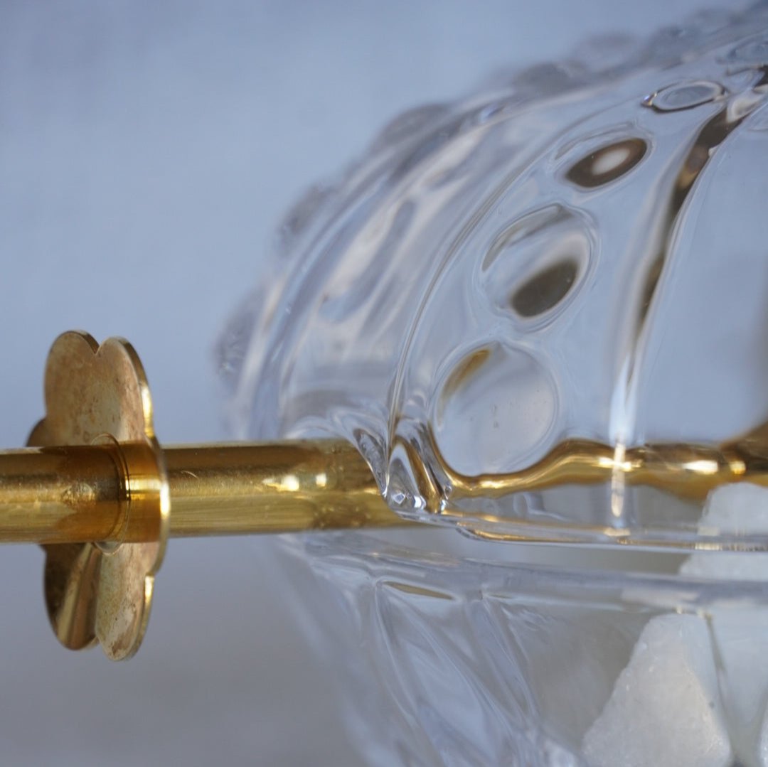 Sucrier "René" en verre avec fleur de lys